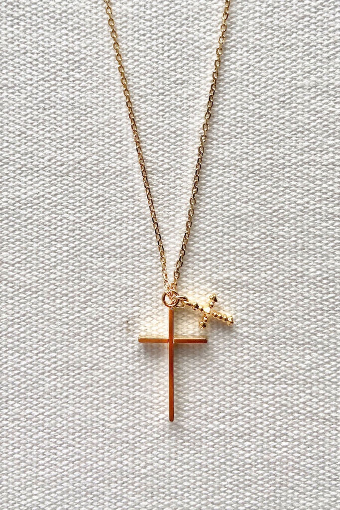 Double Cross Necklace